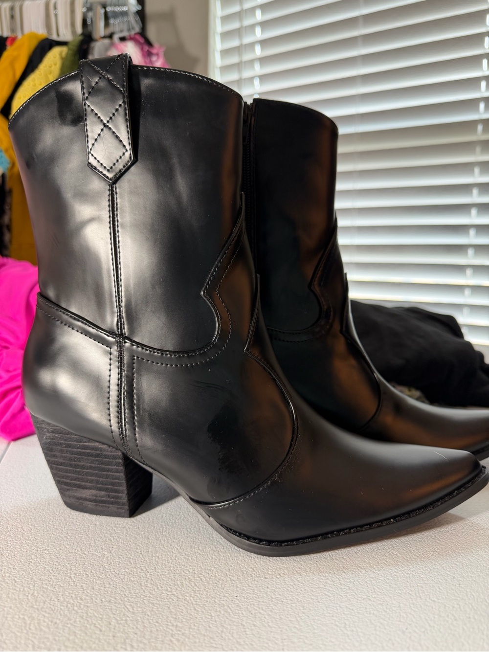 Coconuts by Matisse Black Western Block Heel Ankle Boots